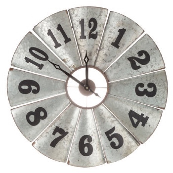 Other - Galvanized Windmill Metal Wall Clock